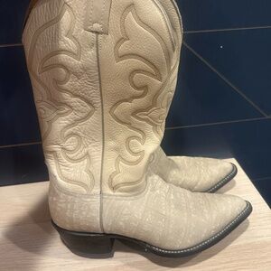 True Vintage Ostrich Leather Cowboy Boots Mens 9.5 NOCONA - MADE IN THE USA